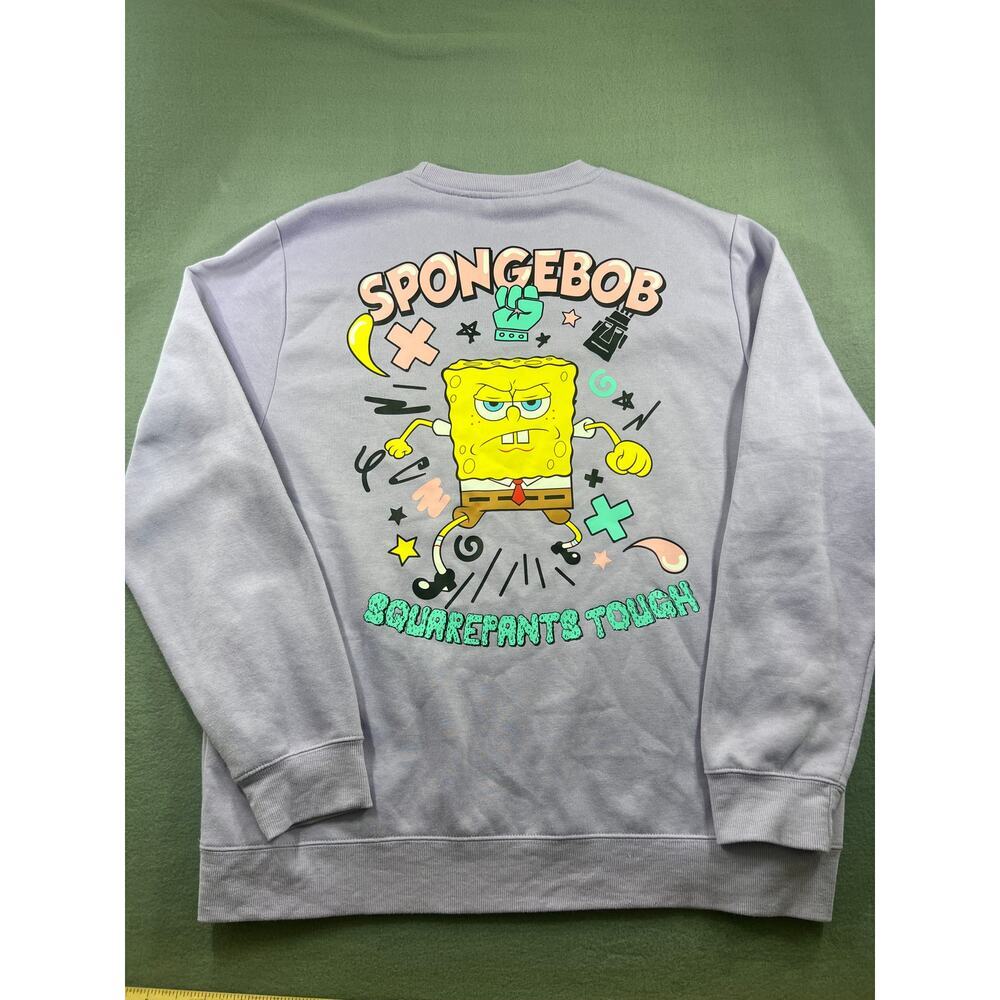 SpongeBob SquarePants Purple Crewneck Sweatshirt XL Women Retro Graphic - Picture 4 of 8
